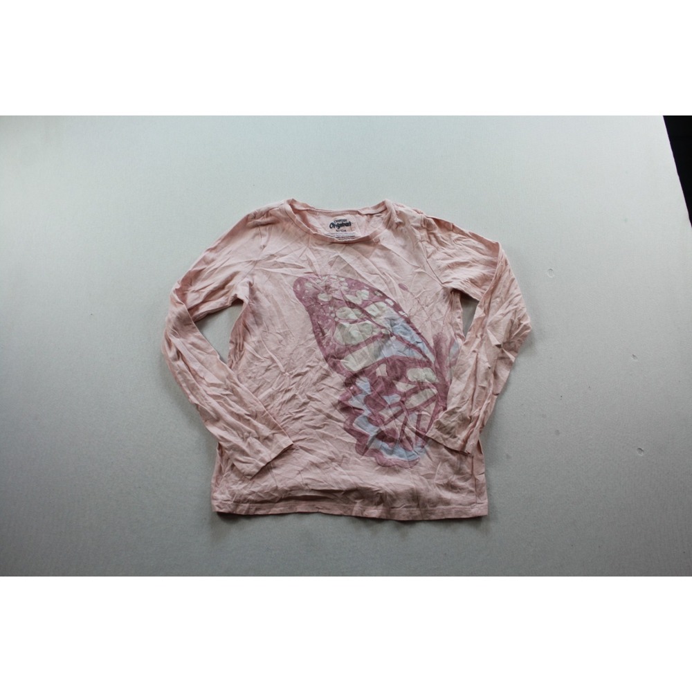 OshKosh Graphic Tee Kids Size 12 Pink Good Butterfly Long Sleeve Shirt